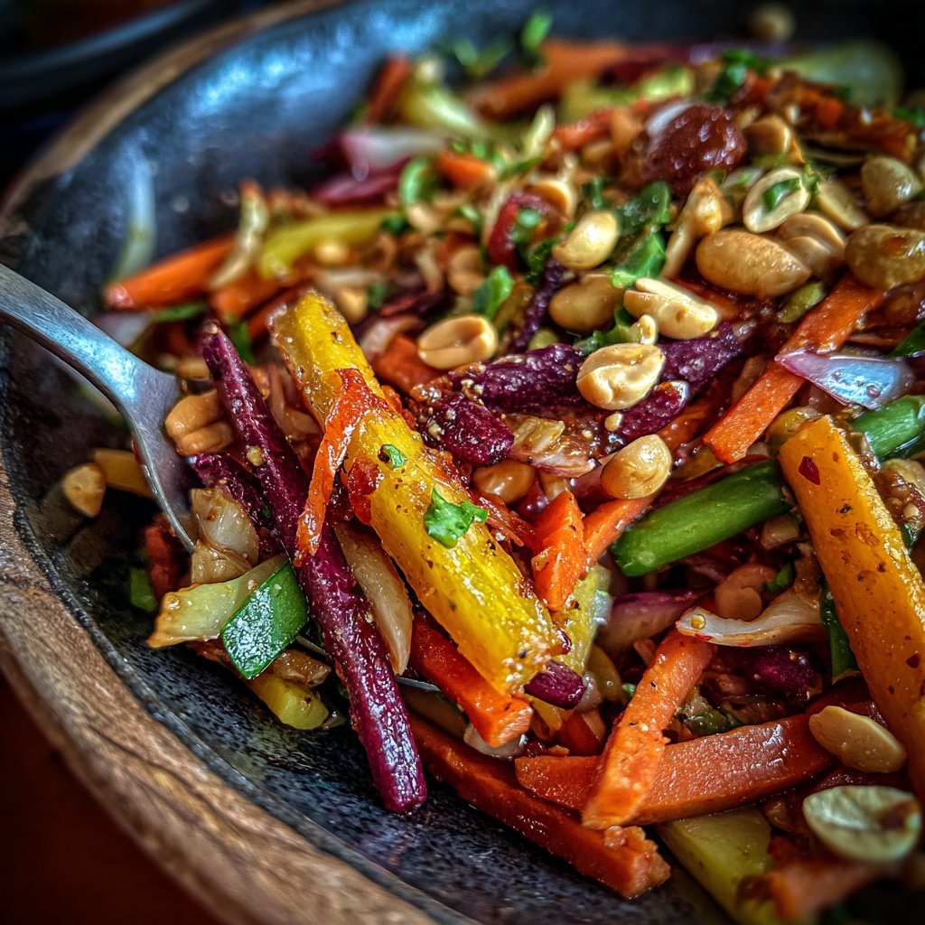 Asiatische Gemüsepfanne mit Erdnuss