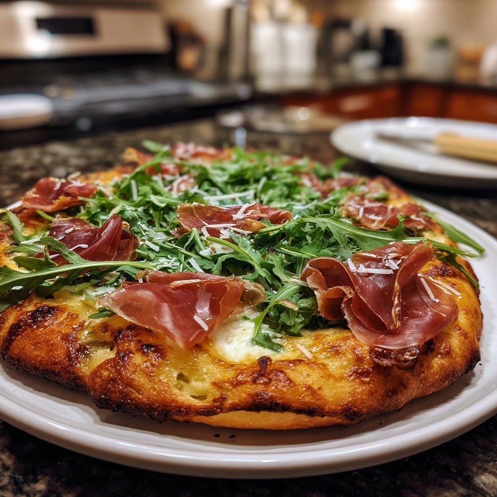 Pizza mit Prosciutto und Rucola