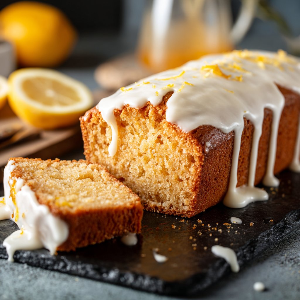 Zitronenkuchen mit Quarkglasur