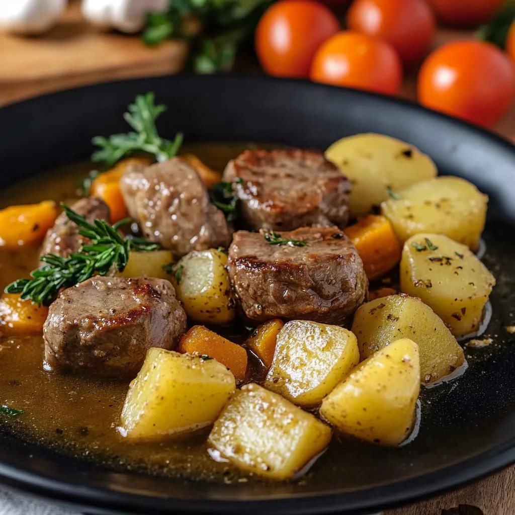 Kartoffel-Möhren-Eintopf mit Rindfleisch