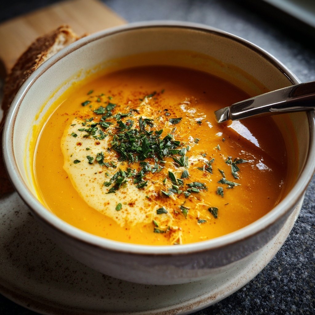 Butternut Kürbissuppe mit Ingwer und Kokos