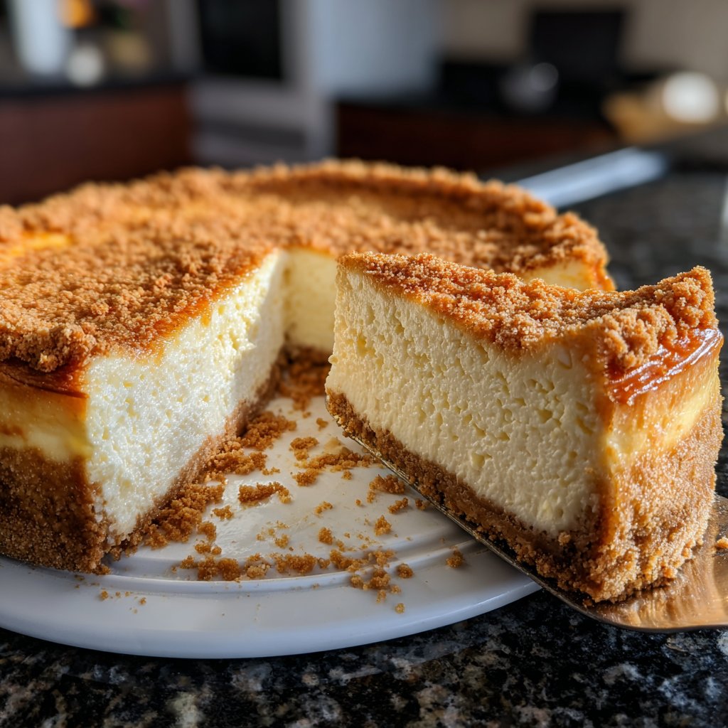 Käsekuchen mit Keksboden