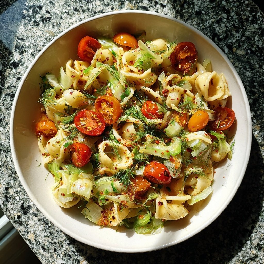 Mediterraner Nudelsalat Mit Fenchel