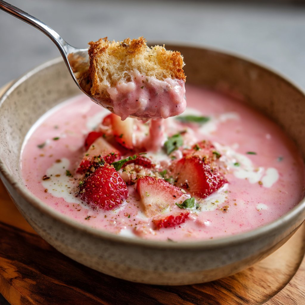 Cremiges Valentinsrisotto mit Erdbeernote